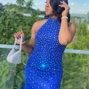 Blue Mermaid Prom Dress